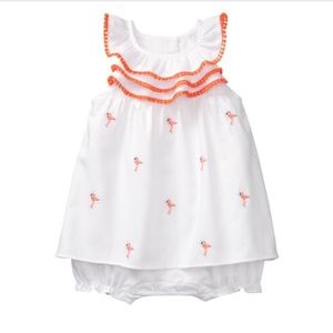EMBROIDERED FLAMINGO 1-PIECE